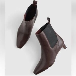 New Madewell Dimes Chelsea Boot Chocolate Brown Leather Size 6 Ankle NX443
